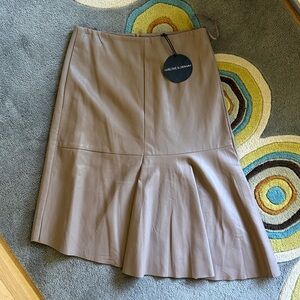 Harlowe & Graham Asymmetrical Skirt in Taupe